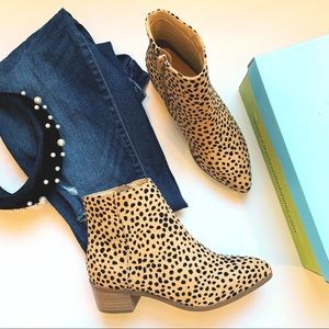 LAST PAIR! Vegan cheetah print ankle booties